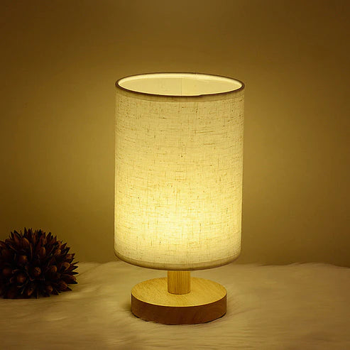 Wooden Cloth Cover Creative Study Desk Lighting Table Lamp