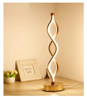 Wave Type LED Desk Lamp Plug-in Three-color Temperature Desk Lamp