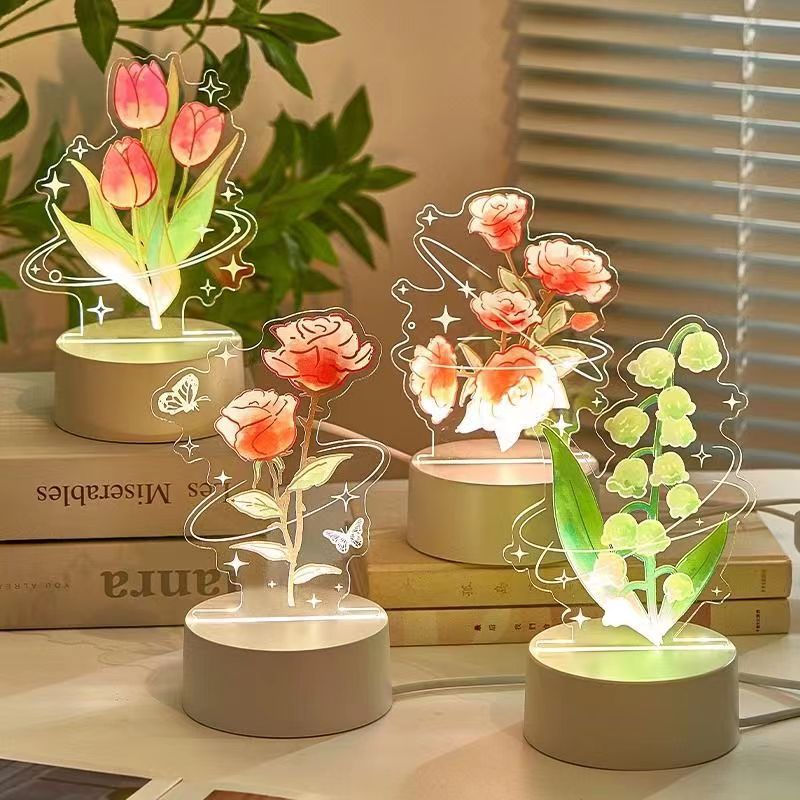 Rose Night Light Rechargeable